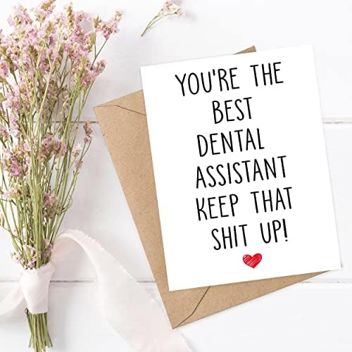 Ти си най-Добрият асистент зъболекар, Продължавай в същия дух - Картичка за рожден ден асистент на зъболекар - Забавна картичка за асистент на зъболекар - Благодаря,