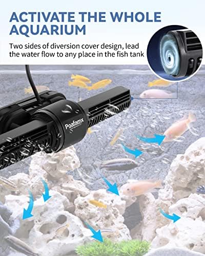 Устройство за генериране на вълни Poafamx за Аквариум с контролер за аквариум с дължина не по-малко от 1,2 м /3,9 фута, с Обем над 100 Литра за морска и Сладководна вода с Кръ?