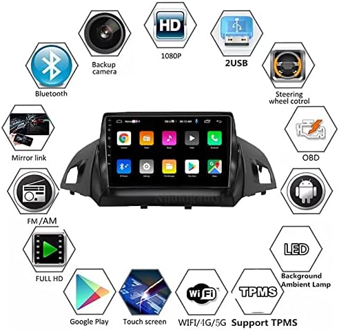 + Резервна камера + предния край рекордер.Android 11 Радио IPS Сензорен Екран За Ford Kuga 2 Escape C-max 3 2013-2017 Кола Стерео Мултимедиен плейър GPS Навигация авто мултимедиен плейър с