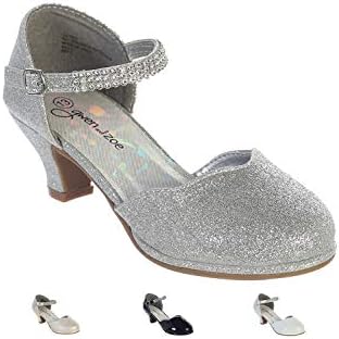 Модел обувки за момичета Гуен & Зоя за сватби и партита За Малки и големи момичета на висок ток, 2 инча с каишка от Страз