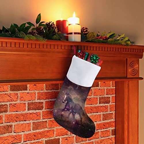 Скачущая Кон Galaxy Коледни Окачени чорапи Чорапи за Коледно Камина Празничен Начало Декор