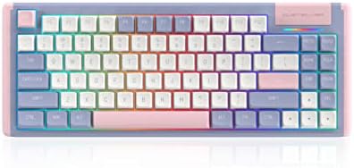 Жичен механична клавиатура DUSTSILVER K84 75% Kawaii с подвижна клавиатура Type-C, RGB подсветка, клавишными капачки PBT, ключове