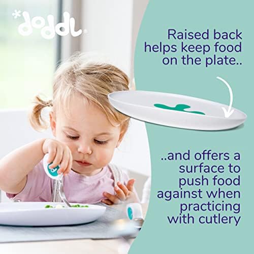нескользящая чиния doddl за бебета и малки деца, биоразлагаемая, помага на децата да се научат да използват съда (Аква)