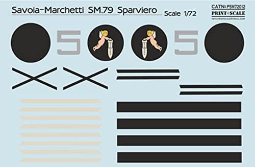 Мащабът на отпечатване PSM72012 1/72 Военен самолет Savoia-Marchetti SM.79