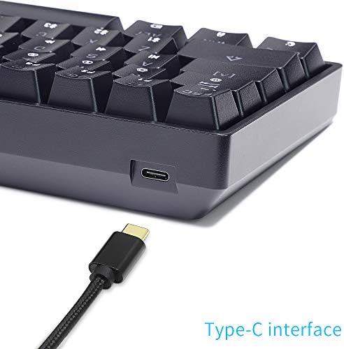 Оптико-механична клавиатура YUNZII SK64 с възможност за гореща замяна 64 комбинации, с прозрачни капачки от ABS-пластмаса, RGB подсветка, програмируеми за Win / Mac / игри (Gateron Opt