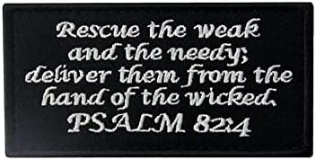 Съвместимост с Нашивкой Psalm 82: 4 Тактически Икона на Морала, Бродирана нашивка с плетене на една кука и линия, 2 бр.