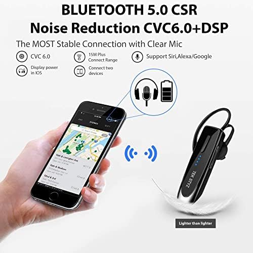 Слушалки TEK STYZ, съвместима с Realme 8и in Ear, безжична слушалка Bluetooth 5,0, водоустойчив IPX3, Два микрофона, намаляване на шума (черен /сребърен)