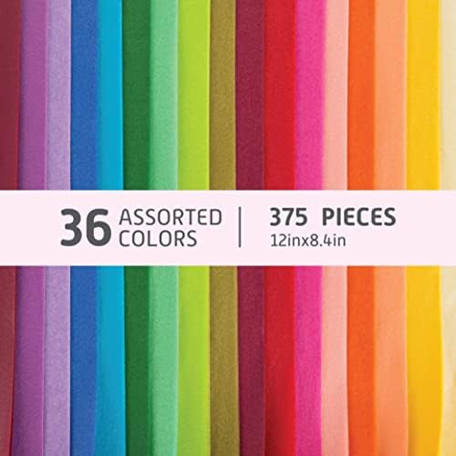 Цветен подарък Подвижния хартия за подарък пакети, работи, опаковане на подаръци от цигарена хартия на Едро - 375 Листа 36 различни цветове (12 инча x 8,4 инча)