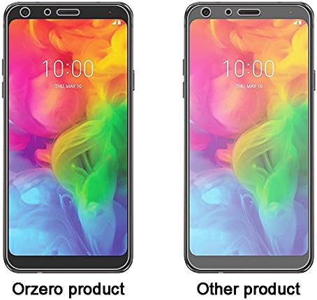 (2 опаковки) Orzero, който е съвместим за LG Q7, Q7 Plus, Q7 Alpha, защитен слой от закалено стъкло с дуговыми ръбове 2.5 D,