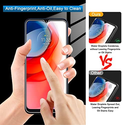 Coolpow 【3 + 3 опаковки】 е Предназначен за Motorola Moto G Play 2021 Защитен слой от закалено стъкло, твърдост