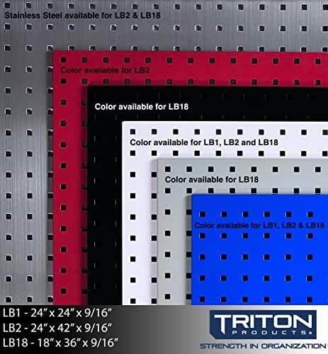 Тампон Triton Products (LB18-GKit) (2) 18 инча. Ш х 36 См. В x 9/16 Инча. D Колчета с квадратни отвори от сива стомана с 30 бр. Гама от LocHook и Подвесная Wheelie система, Сив, 2 опаковки