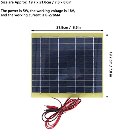 Панел за слънчева зарядно устройство FTVOGUE -5 W 12 От поликремниевого материал с ниска светлоотдаване, Лесна за Зареждане за Кола, лодка, Автомобил, мотоциклет, микробу