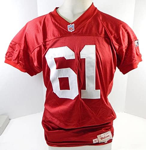 1995 Сан Франциско 49ерс Джеси Саполу #61, Издаден в Червената фланелка 52 DP26896 - Използваните тениски за игри NFL Без подпис