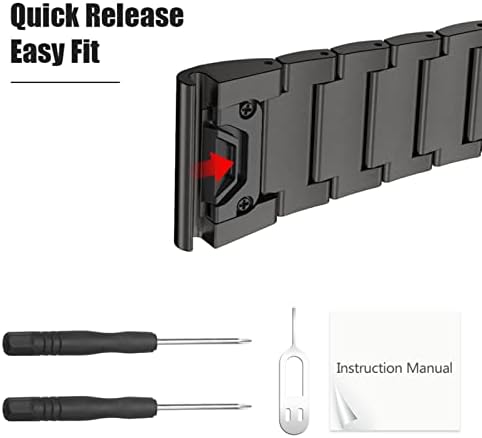Сменяеми Въжета за гривна от сплав SUTK Quick Fit за ремъците на Garmin Fenix 7 7X 6X/6X Pro (Цвят: Fenix 6X Pro)