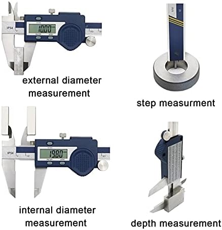 SLATIOM Закалена неръждаема стомана 0-150 мм, 0-200 мм, 0-300 мм Цифров штангенциркуль Calipers Микрометър Електронен штангенциркуль инструмент за Измерване (Цвят: 0-150 мм)