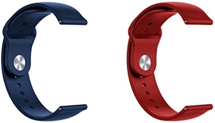 Быстросъемный каишка за часовник ONE ECHELON, съвместим със силикон каишка за часовник Amazfit Neo с ключалка на бутона, опаковка от 2 броя (синьо и червено)