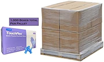 USAM 1 Опаковка гледане ръкавици TouchFlex от нитрил, Химически активни, 4,5 Мил, Без прах и латекс, Сини, 100 кутии, 10 кутии в опаковка