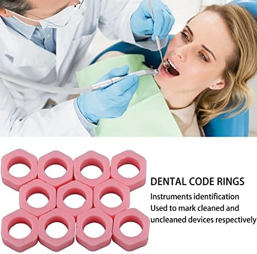 Цветни Пръстени За зъби, Голям Брой 100шт Силиконови Лесно Може да се настрои на Лични Зъбни Пръстени за лекарите по дентална медицина за Стоматологична клиника (Роз