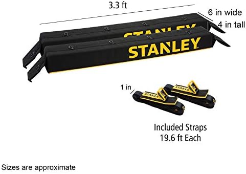 Универсална Мека подплата за багажника STANLEY S4000 Черен/жълт цвят на покрива и комплект за пренасяне на багаж с трайни стяжными презрамки