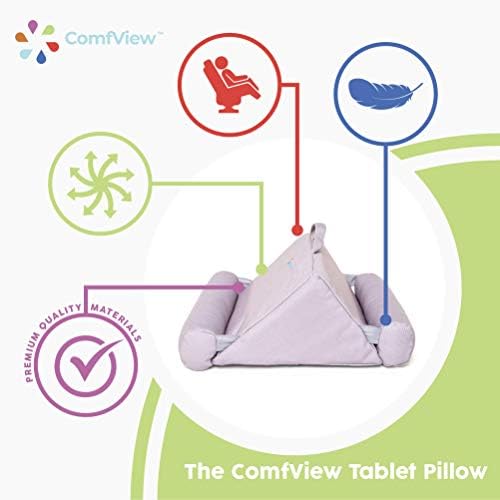 Възглавница за таблет ComfView - Мека поставка за легла, съвместима с iPad, планшетами, книги, смартфони, списания - Клиновидное определяне на колене за четене, приспособл?