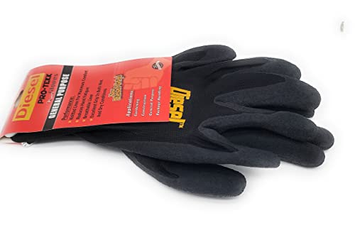 Големи / 6 Двойки Дизелови Черни Защитни Ръкавици са С Латексово покритие, Устойчиви На Гумата