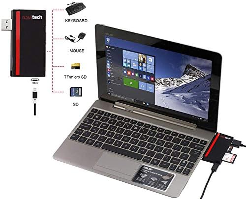 Navitech 2 в 1 за лаптоп/таблет USB 3.0/2.0 на Адаптер-hub /Вход Micro USB устройство за четене на карти SD/Micro SD слот, съвместим с таблетен Linx 12,5 инча и клавиатура