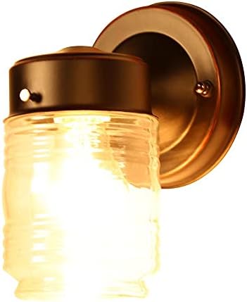 Design House 505198 Jelly Jar 1 Лампа, С Монтиран На Стената, Бронз, Кафяво, Настъргано Масло