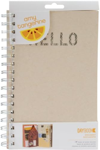 Дневник American Crafts Ейми Мандарина Ready Set Go Спирала, Документ с 19 страници смесени дизайн, с размер от 5,5 до 8,5 инча