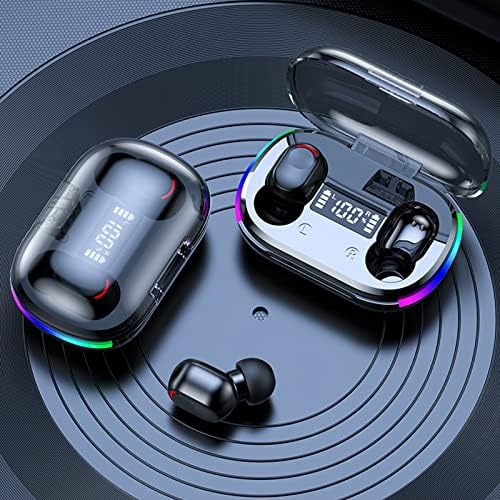Безжични Bluetooth слушалки VALSEEL, леки слушалки в ушите, Вграден микрофон, Водоустойчиви Слушалки премиум-клас с ефекта на Потапяне IPX5, калъф за зареждане, Черен