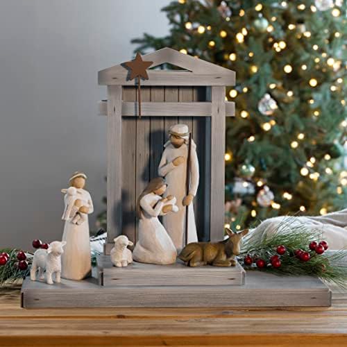 Коледен комплект Ивовое дърво Делукс: Първоначалните фигурки, Плюс ясла, комплект от 7 теми