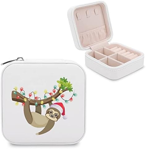 Коледни Светлини Маймуна Малък Ковчег за Бижута е Забавно за домашни Любимци Пътен Малък Органайзер Портативен Дисплей Калъф за Съхранение на Пръстени, Обеци Коли