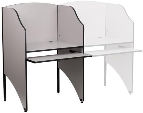 Флаш мебели Кевин Starter Study Carrel в обзавеждането Мъглявина Grey
