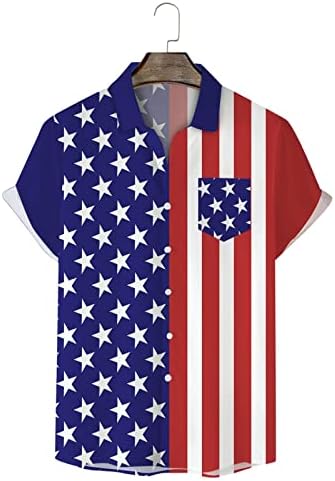 MIASHUI Вино, Мъжки Ризи, Флаг на Деня на Независимостта 3D Дигитален Печат Персонални Модна Тениска С Ревера и Бутони Боди