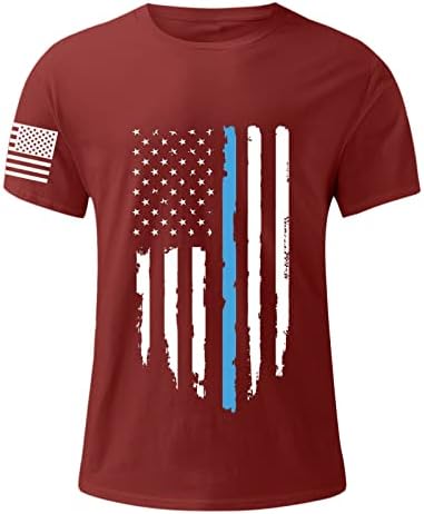 Риза за Мъже Годишно в Деня на Независимостта Модни и Ежедневни Тениска С Принтом С Къс Ръкав Pro 5 Тениски за Мъже