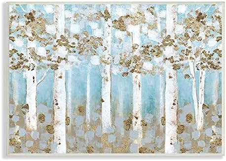 Съвременният пейзаж на Пролетта Бреза гори Stupell Industries бледо-Сини цветове, Разработен от Джанет Tava, Стенни табели, 10 x 15