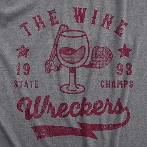 Женска Тениска The Wine Wreckers State Champs със Забавна Выпивкой, Тениска Бейзбол екип за Дами