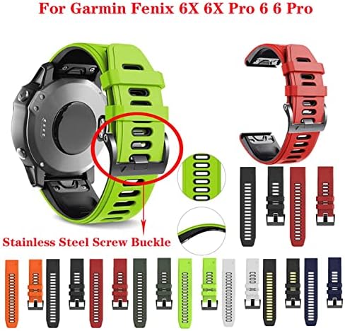 GANYUU Силикон каишка за часовник Quickfit Каишка за Garmin Fenix 7X Fenix 7 Fenix 7S Watch Easyfit Каишка за китката 20 26 22 мм (Цвят: оранжево-черен, размер: 20 мм Fenix 7S)