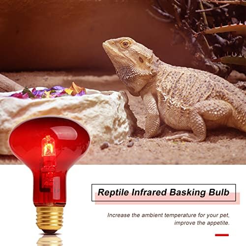 75 W Червена Топлинна Лампа за Влечуги, Инфрачервена Точков лампа за UV-лъчения, Топлинни Лампи с Червена, Прозрачно покритие за Използване на Влечуги и Амфибиями, Гек
