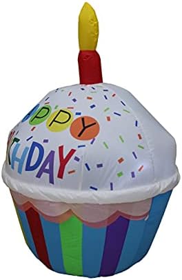 Комплект от две декорации за парти по случай рожден ден, включва в себе си една червена свещ Сладко надуваем тортата с честит рожден ден височина 4 фута и въздушните