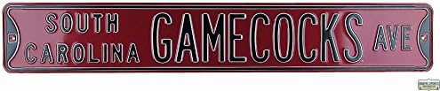 Южна Каролина Gamecocks Avenue Официално Лицензиран Уличен Знак От Автентичната Стомана 36x6 Нар и Черни цветове NCAA