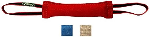 Синтетична играчка-влекач Viper K9 с две дръжки за възрастни кучета и кученца. Дръжка от каучук, Червени, 12 x 2.5