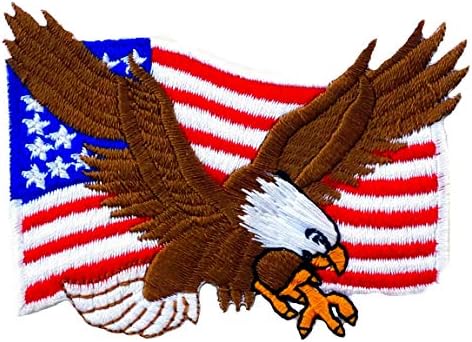 Графична прах Флаг на САЩ САЩ Белоглав Орел Бродирани Желязо Нашивка знамето на Съединените американски Щати Ястреб Сокол Армията униформи Костюм Байкерская Дени