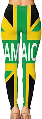 CUTEDWARF Флаг на Кралство Ямайка Дамски Панталони За Йога С Висока Талия, Стегнати Панталони За Фитнес, Спортни Гамаши-Капри, Тесни Панталони