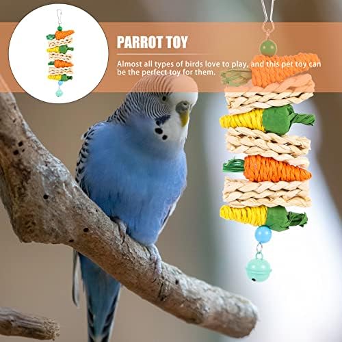LUOZZY Bird Играчки за Папагали Смешни Птичи Играчки За Дъвчене Дървена Естествена Царевица Моркови Птица Хранене на Папагали