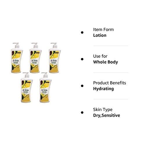 Хидратиращ лосион за тяло St. Ives Daily с витамин е и Авовадо 21 унция (опаковка от 5 броя)