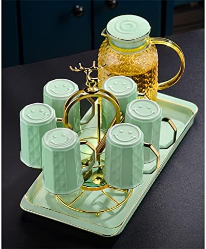 Комплект Чаши за вода с орехи орех, Следобеден чай, Чай набиране, за вода, Началната Дневна, Скандинавски Керамични Чаена чаша, Цвете чайник (Цвят: A, Размер: комплект