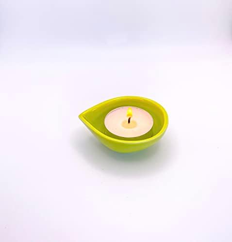 Порцеланови Супени свещници Diya: Комплект от 2-те (зелени)
