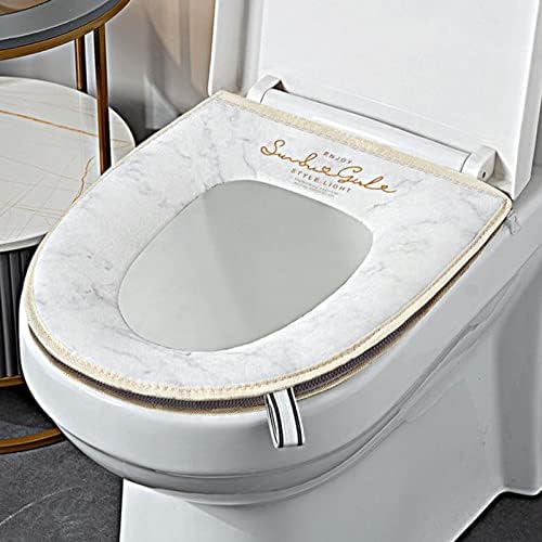 Калъф за седалката на тоалетната чиния CHZJ Duoduo с цип, Моющийся Стандартен Калъф за капак Тоалетна с дръжка, Мека Удебелена Топла Подплата за вана, Подходяща за всичк?