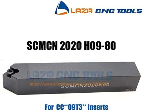 Преносим Външен притежателя на струг инструмент FINCOS SCMCN2020K09-80, Струговане машина с ЦПУ на 50 градуса, държач за инструмент за Рязане на струг SCMCN - (Диаметър джолан: SCMCN