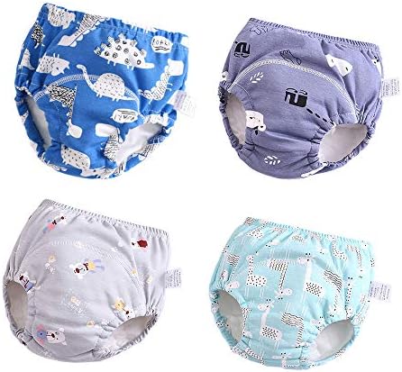U0U/ Памучни Спортни Панталони за Малки Момиченца, 4 опаковки, Бельо за Приучения към Гърне за момчета и Момичета на 12 м-4 м